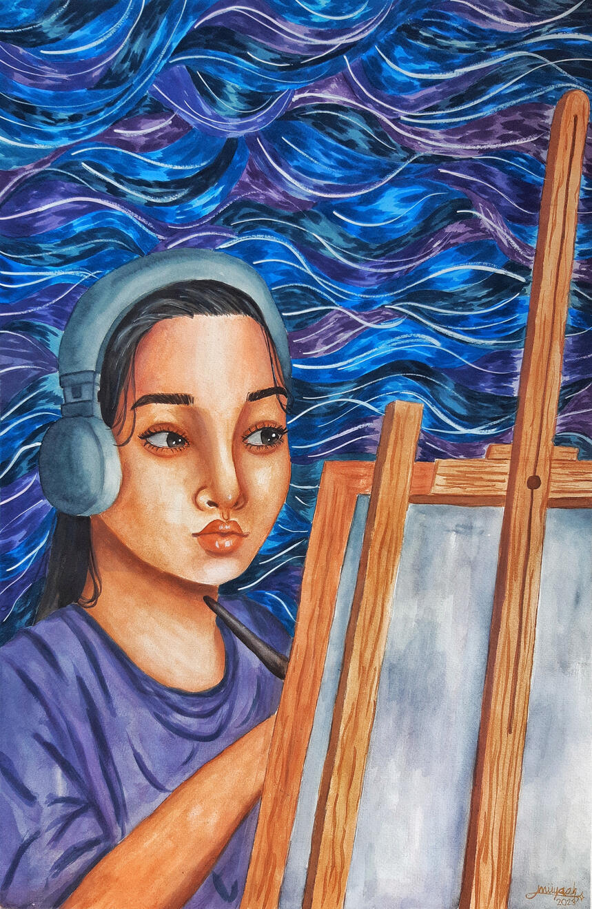 "Finding Solitude" Watercolor on paper 2023