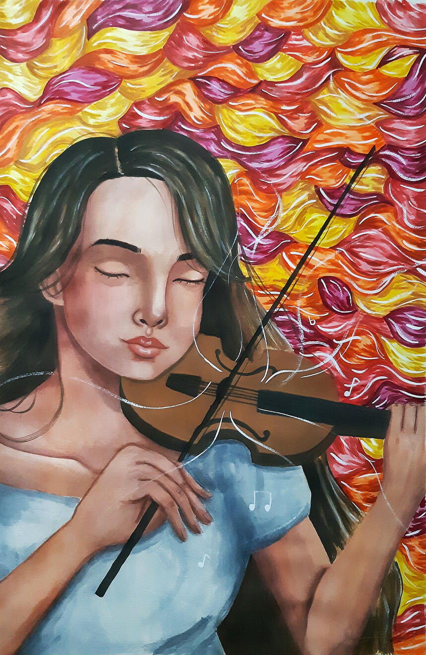 "Waves of Rhythm" Watercolor on paper 2023