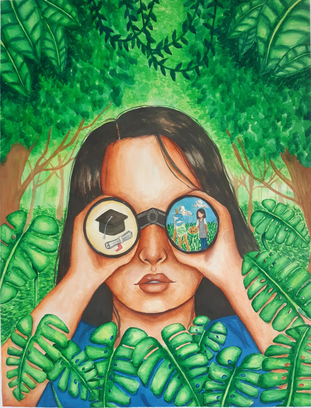 "Adfuturing" Watercolor on paper 2023