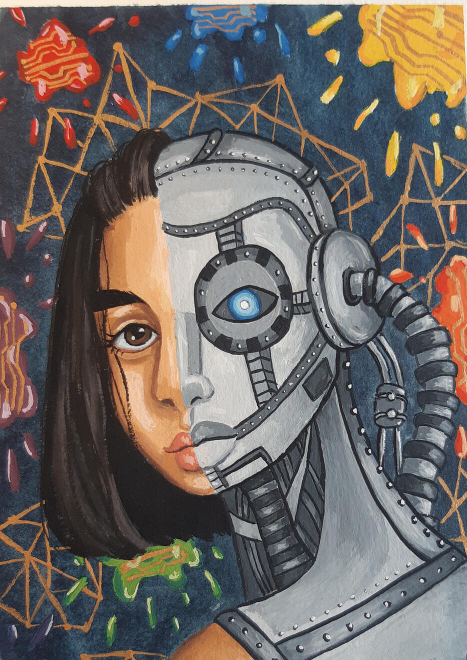 "Replaceable" Watercolor and poster paint on paper 2023