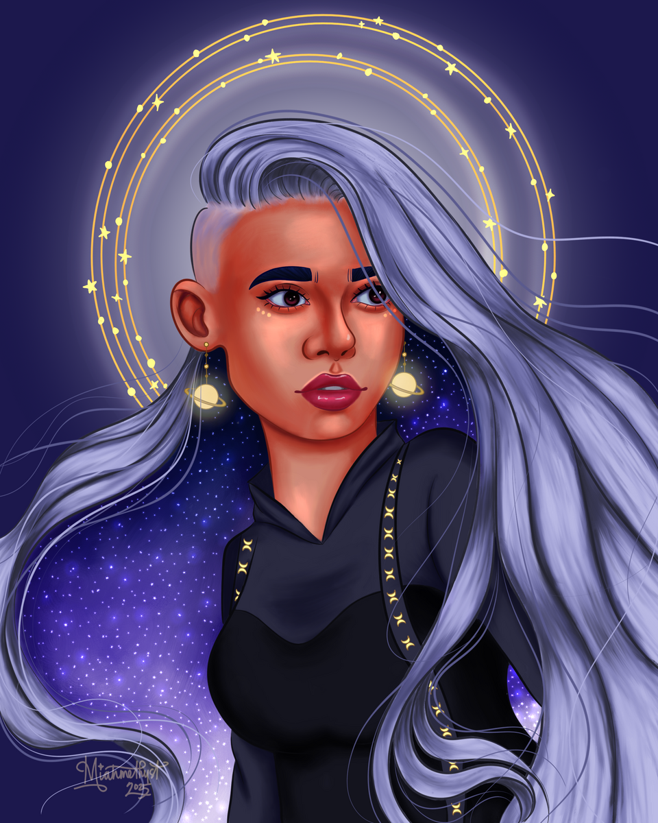 Draw this in your style (DTIYS) challenge entry for #cosmicnightdtiys by @pinegrn (Instagram) Digital art, 2160 x 2700 pixels 2025