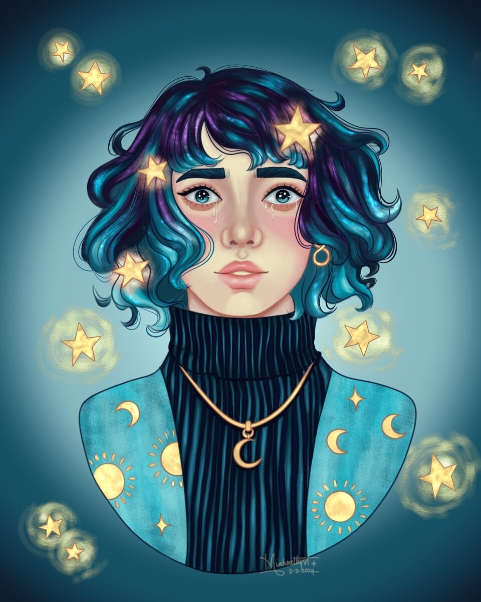 Draw this in your style (DTIYS) challenge entry for #selenadaart70k by @selenadaart (Instagram) Digital art, 2160 x 2700 pixels 2024