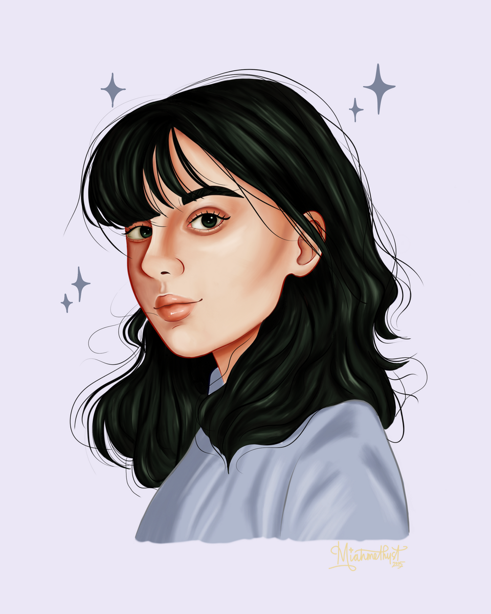 Full rendered portrait illustration Digital art, 2160 x 2700 pixels 2025