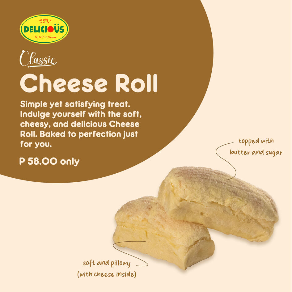 "Delicious Classic Cheese Roll" promotional ad