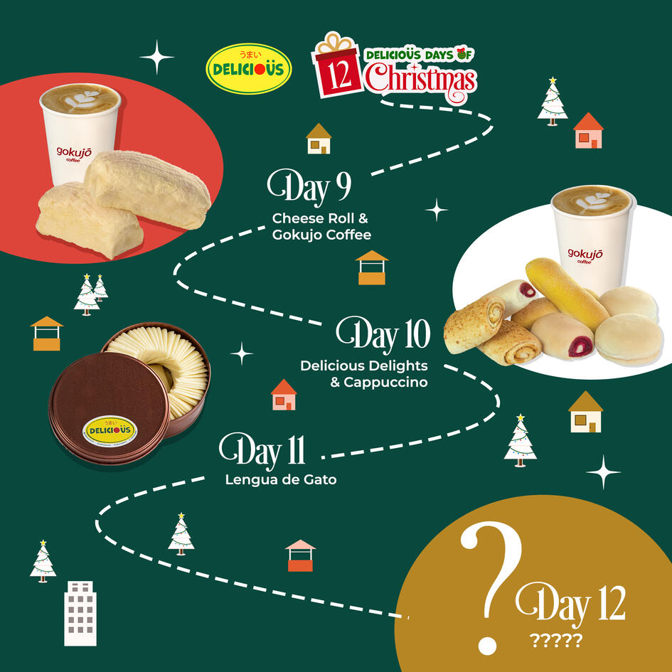 "12 Delicious Days of Christmas" map - days 9 to 12