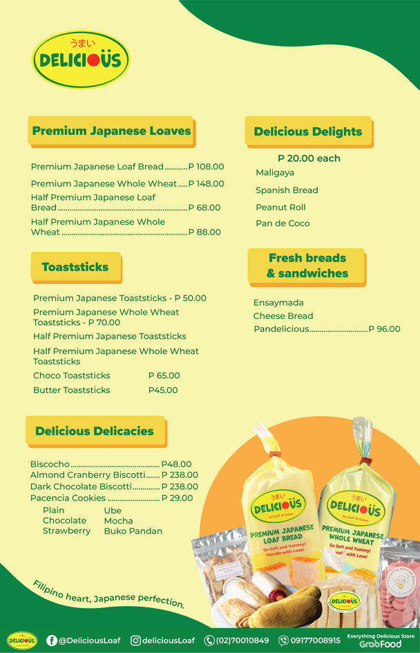 Proposed Delicious menu (2025)