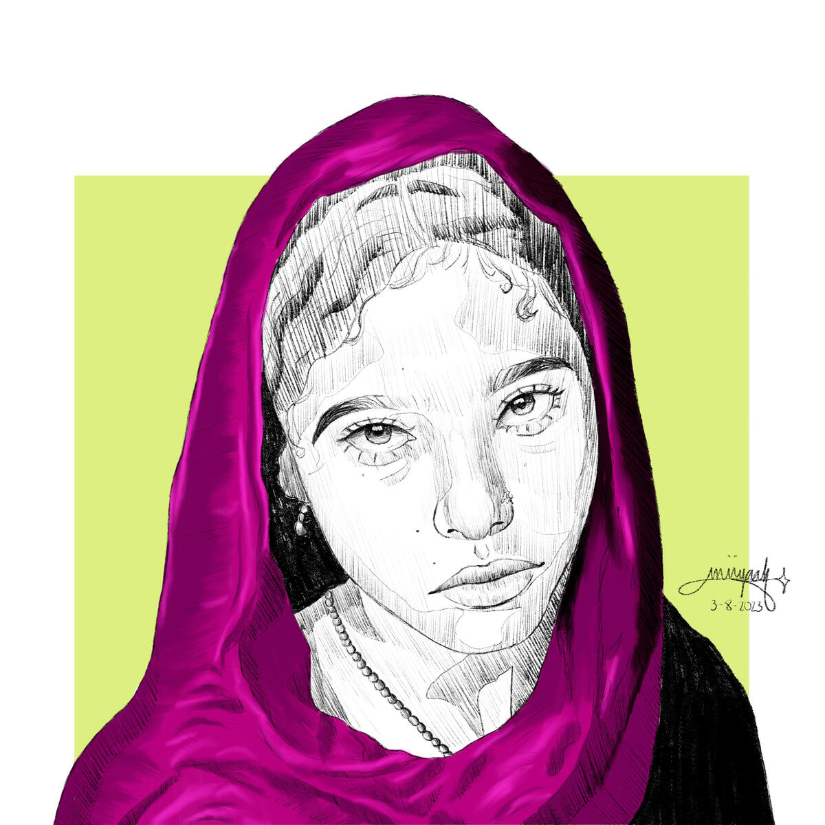 Portrait sketch Digital art, 3000 x 3000 pixels 2023