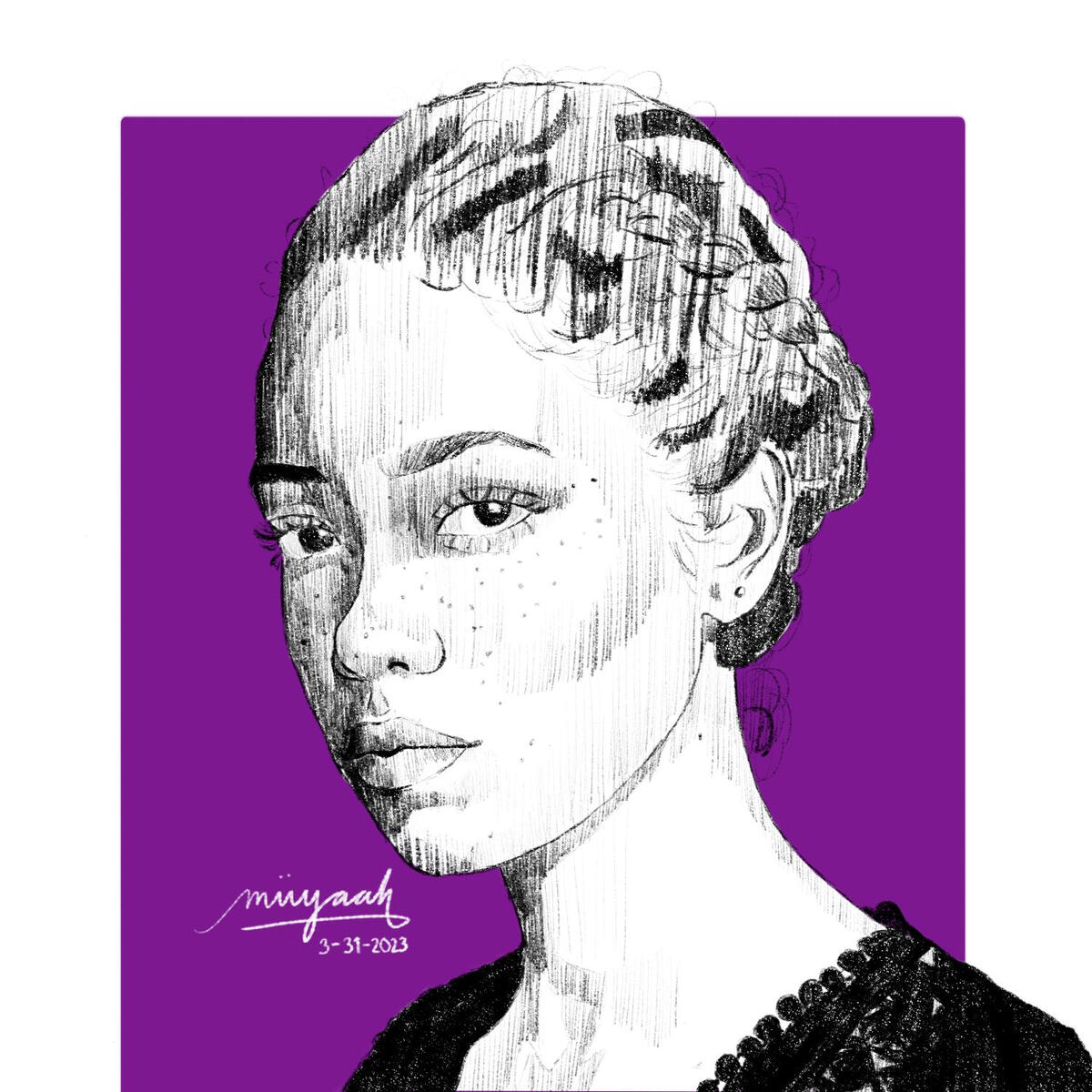 Quick portrait sketch Digital art, 1500 x 1500 pixels 2023